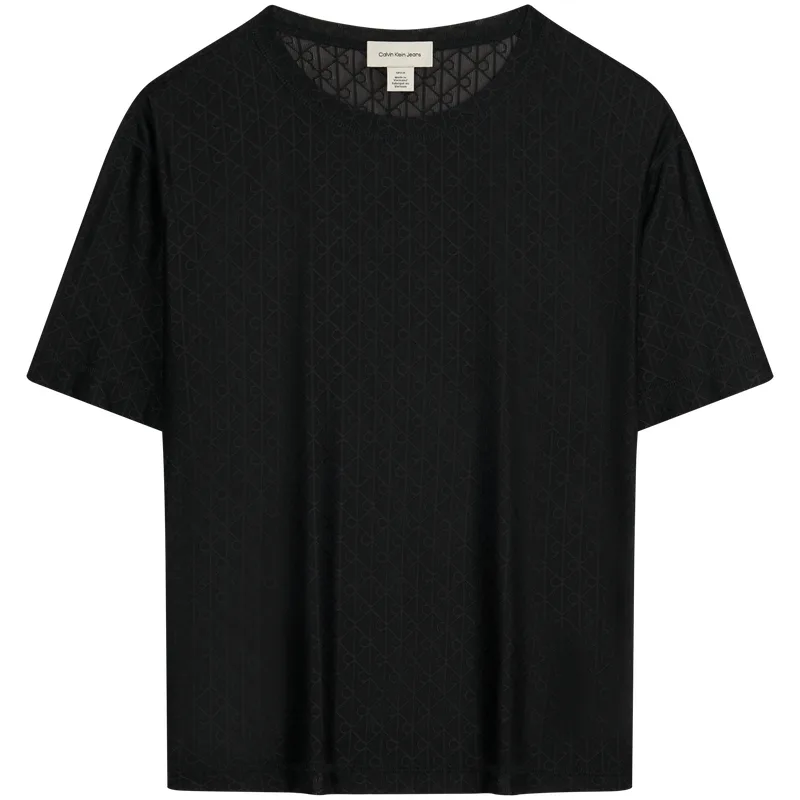 Calvin Klein Футболка Women's UB1 Space Black Crew Neck Moderate