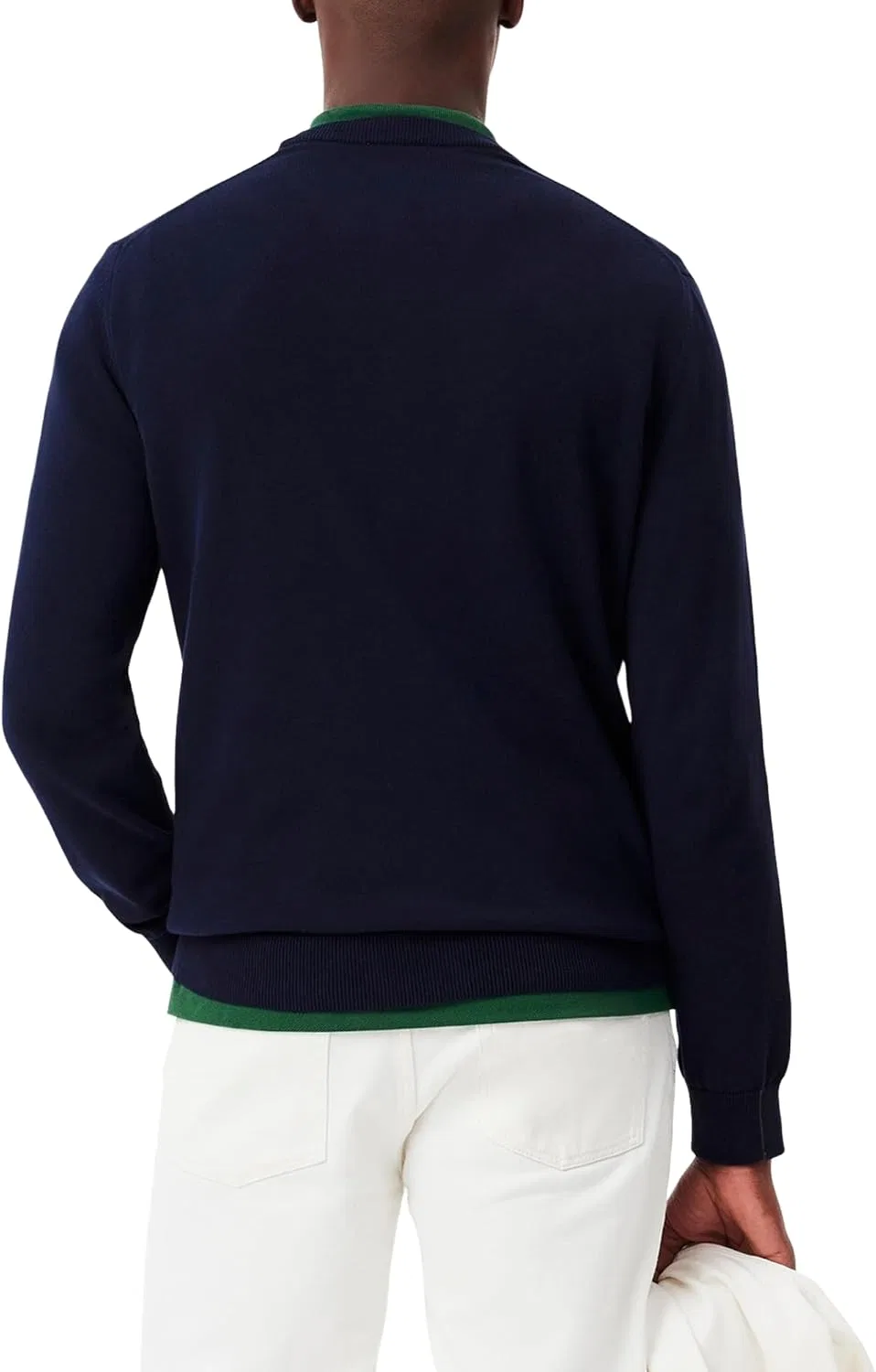 Свитер Lacoste мужской Monochrome с круглым вырезом из хлопка, синий — фото 2
