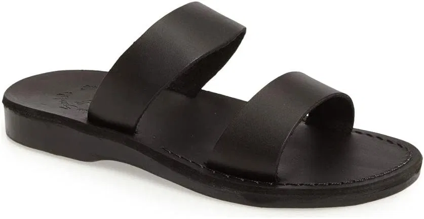 Сандалии с широким ремешком, из натуральной кожи, Aviv, Black Jerusalem Sandals