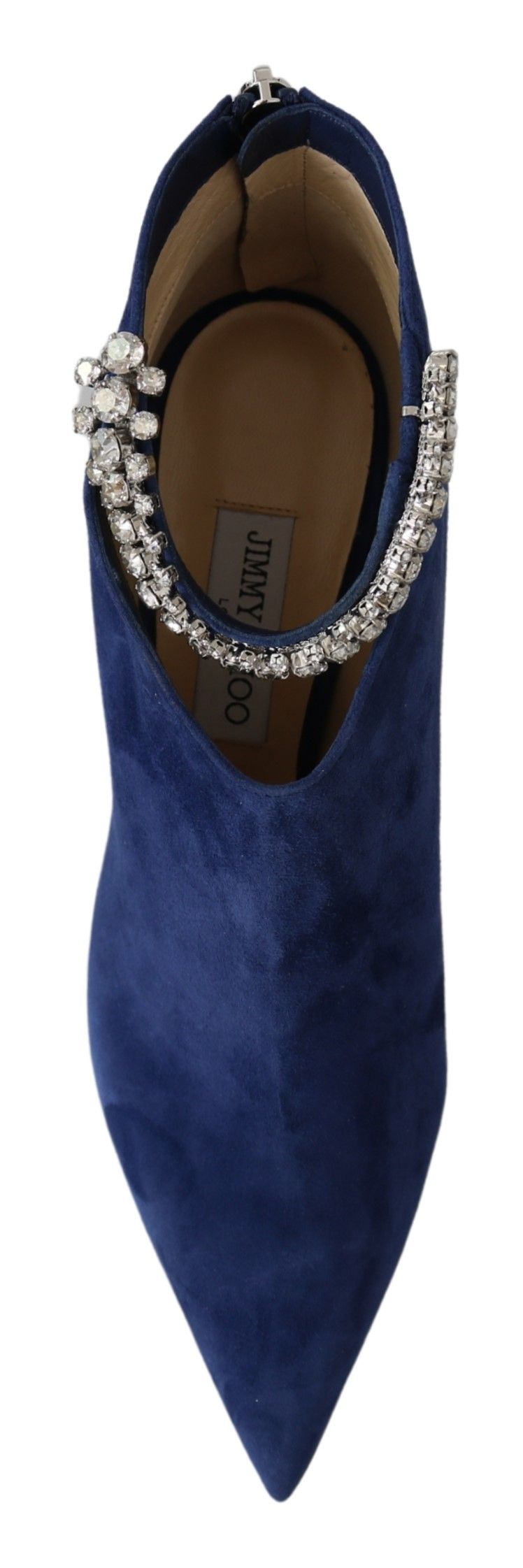 Женские сапоги Jimmy Choo Pop с ремешком из кристаллов на каблуке, синий — фото 4