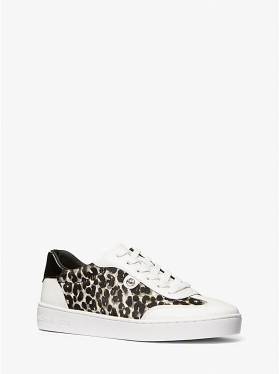 

Кроссовки Scotty Leopard Print из телячьей шерсти Michael Kors, черный