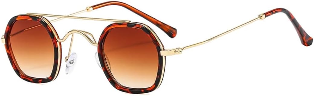 

Солнцезащитные очки для мужчин и женщин - защита UV400 - двойные перемычки, прозрачные линзы с градиентом Ocean, для занятий спортом на открытом воздухе и вождения DSVIGF, Leopard Tea Gradient