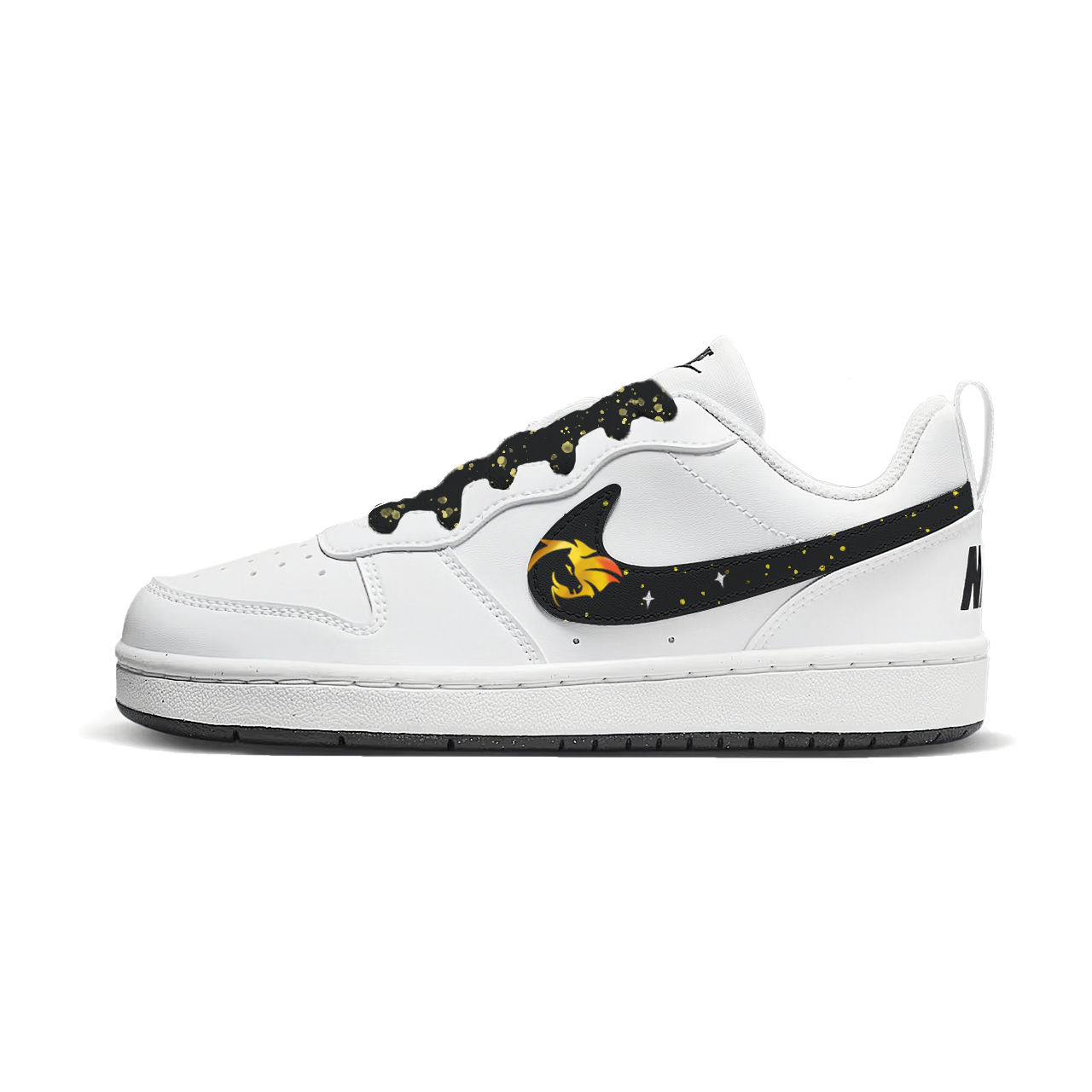

Nike Court Borough Gilded Star Low top Детские скейтборд кроссовки Black White Подростковые