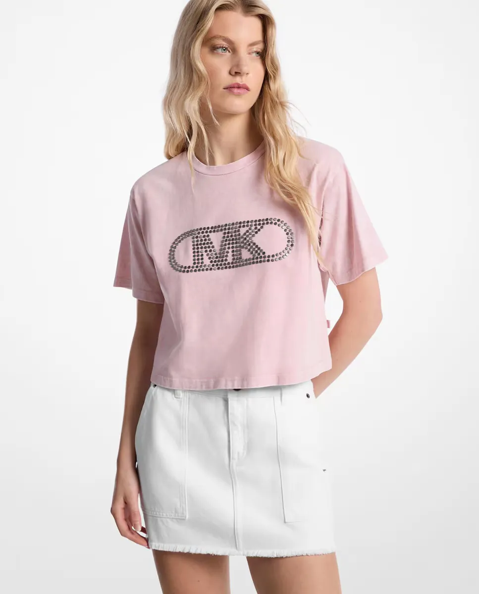

Женская хлопковая футболка с коротким рукавом Michael Michael Kors, розовый
