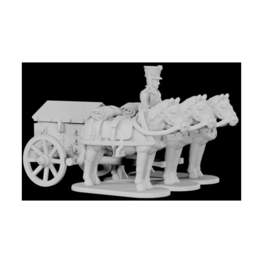 

Русский трехконный кессон с пешим поездом в Позднем Кивере, ESR Napoleonics Miniatures - Russia (10mm)
