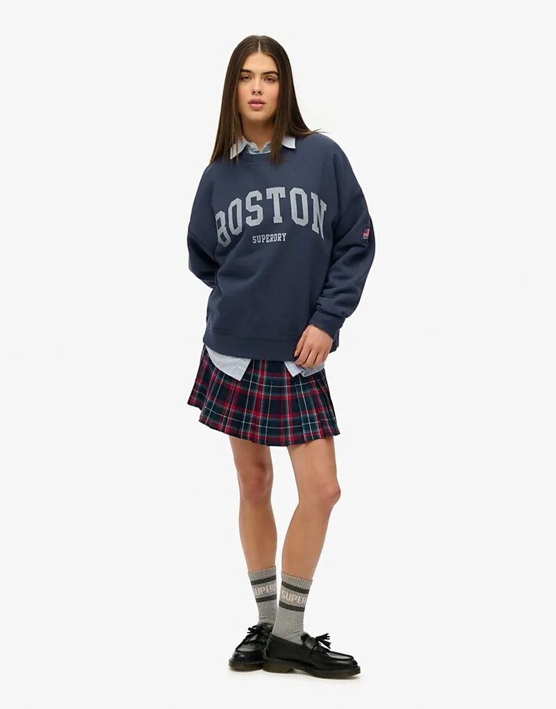 

Толстовка Superdry Athletic essentials свободного кроя в цвете Eclipse Navy