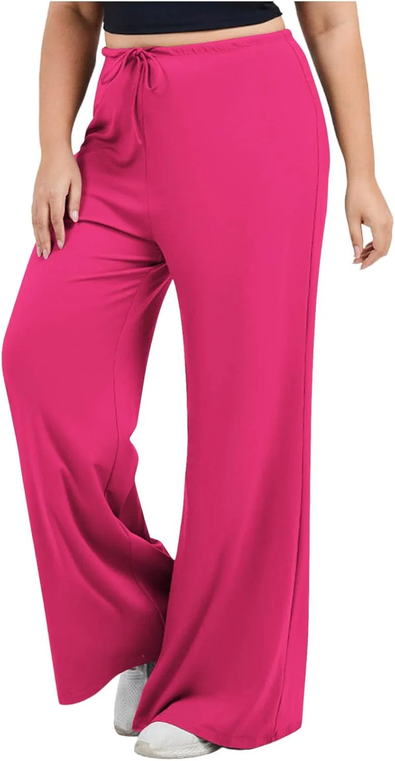 Спортивные брюки женские с широкими штанинами, Hot Pink