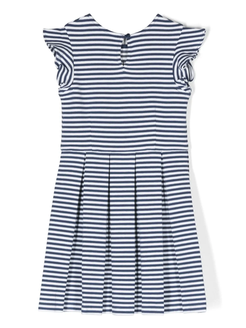 Полосатое платье со складками POLO RALPH LAUREN KIDS, белый — фото 2