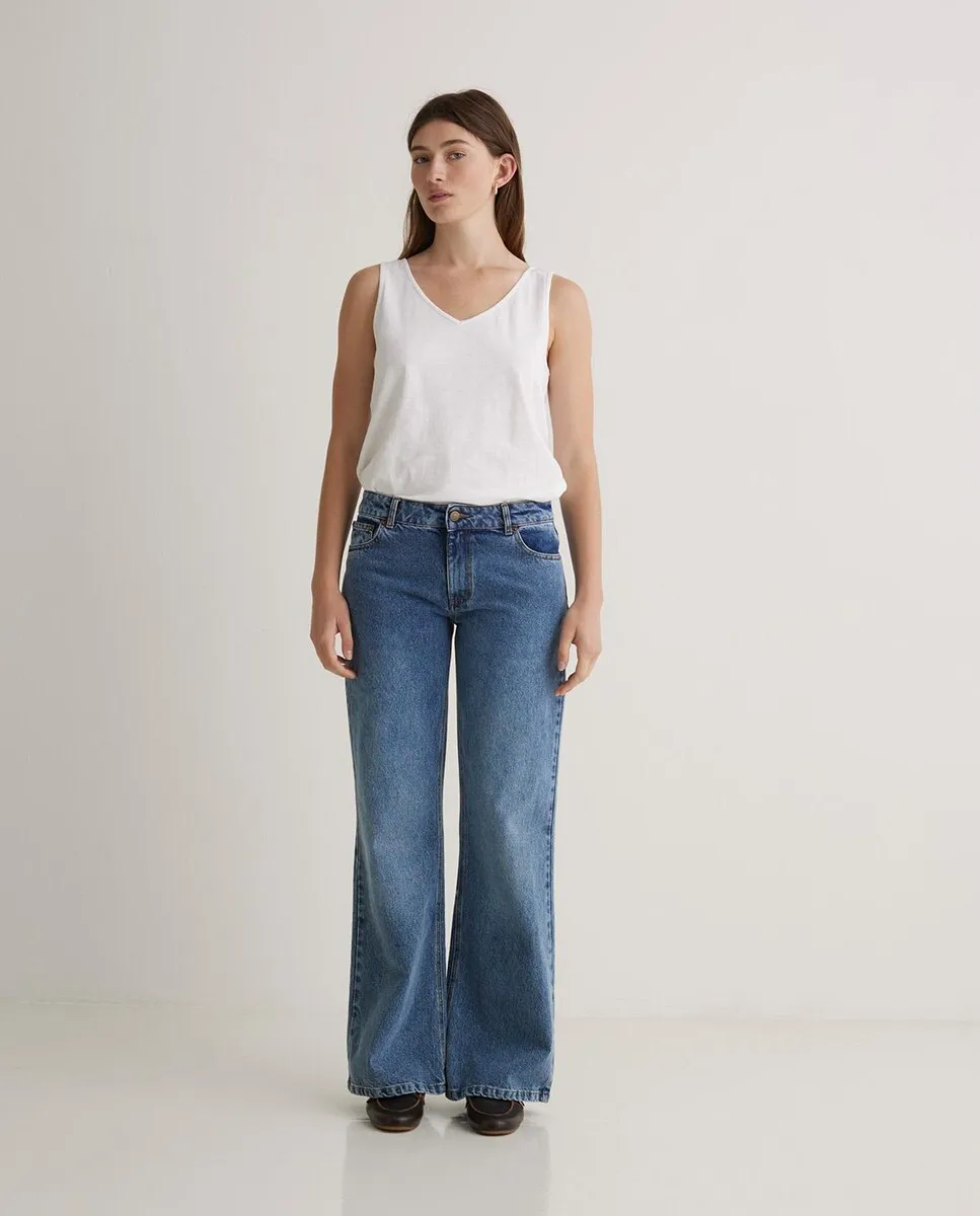 

Женские прямые джинсы с застежкой на пуговицу и молнию Yerse, синий