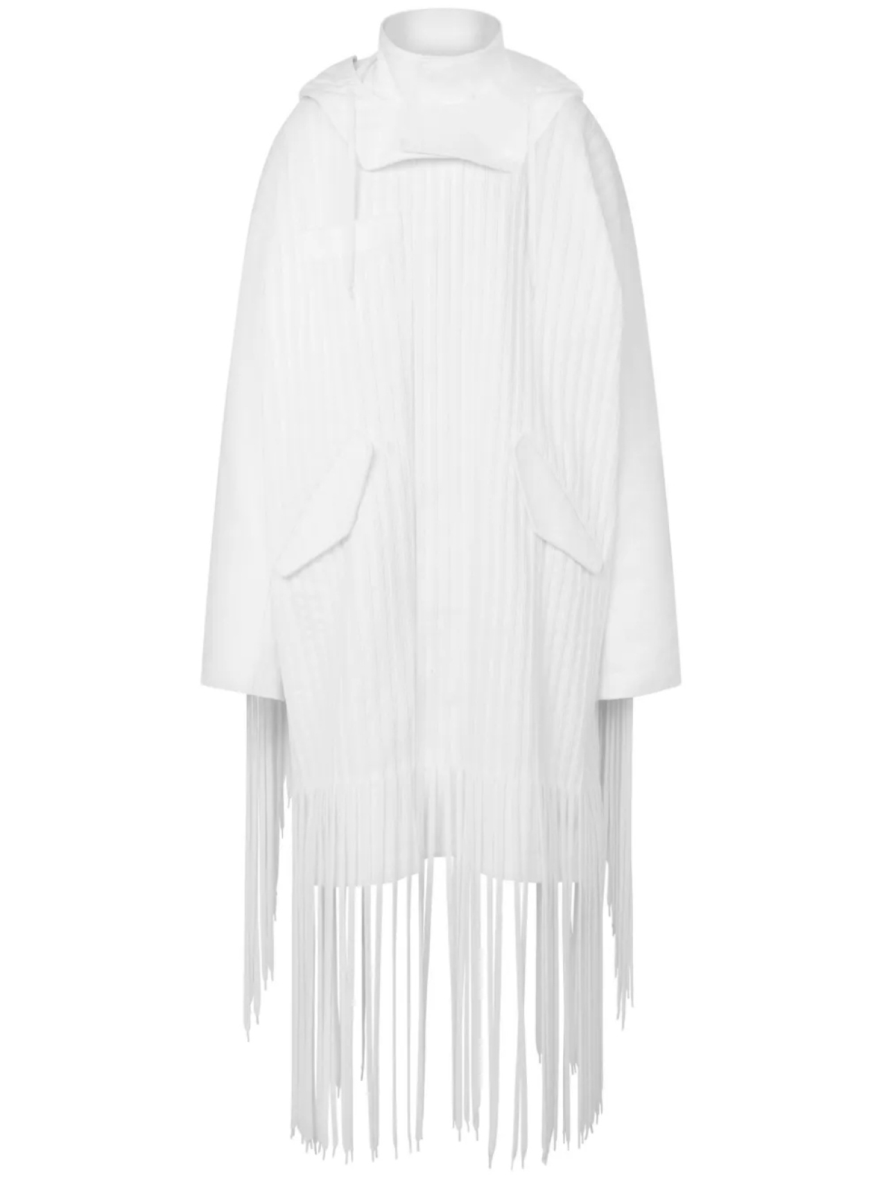 

Moschino пальто с капюшоном и бахромой, белый