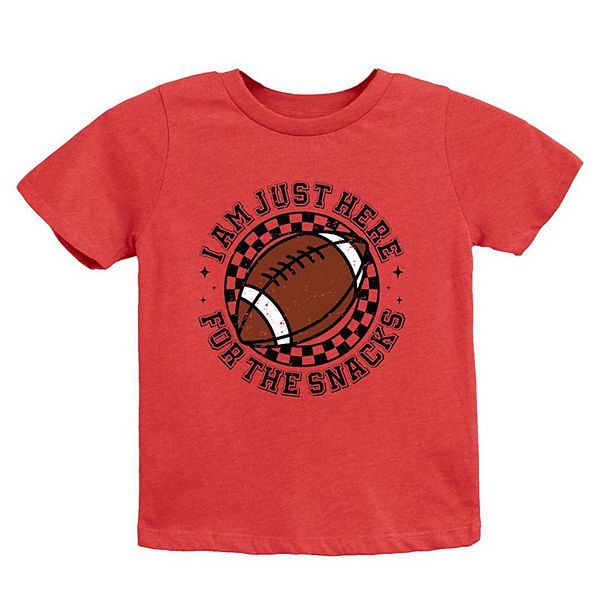 

Футболка с принтом для малышей I am just here for the snacks The Juniper Shop, Heather Red