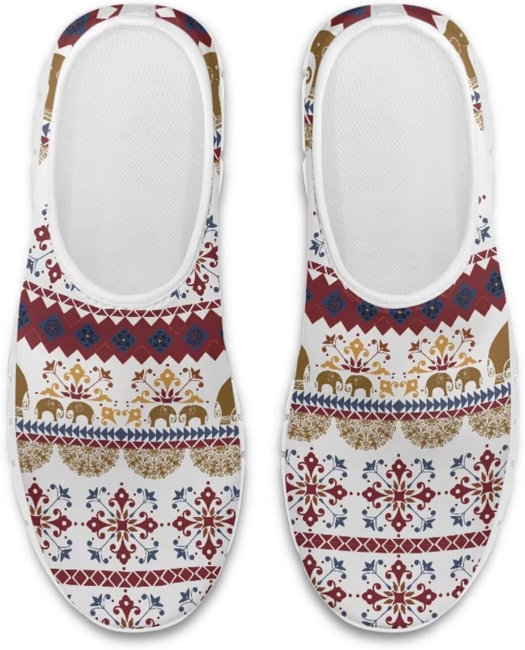 

Кроссовки-лоферы chaqlin для женщин и мужчин, эластичные, без застежки, слипоны, лоферы с ацтекским этническим узором, удобные, дышащие, с сеткой, Boho Aztec Stripes