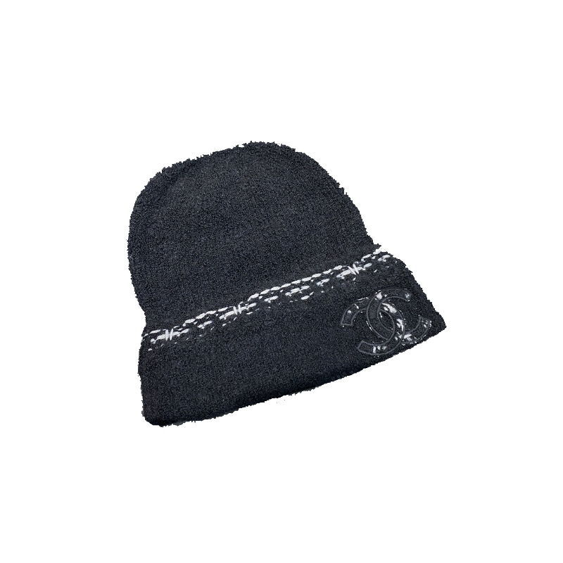 

CHANEL Кашемировая женская шапка черная, Black
