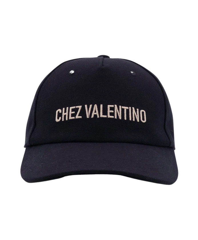

Черная бейсболка с вышивкой Chez Valentino. Valentino Garavani, черный
