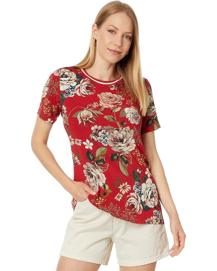 

Футболка Johnny Was The Janie Favorite Short Sleeve Crew Neck Tee- Att, цвет Attar Firey Print