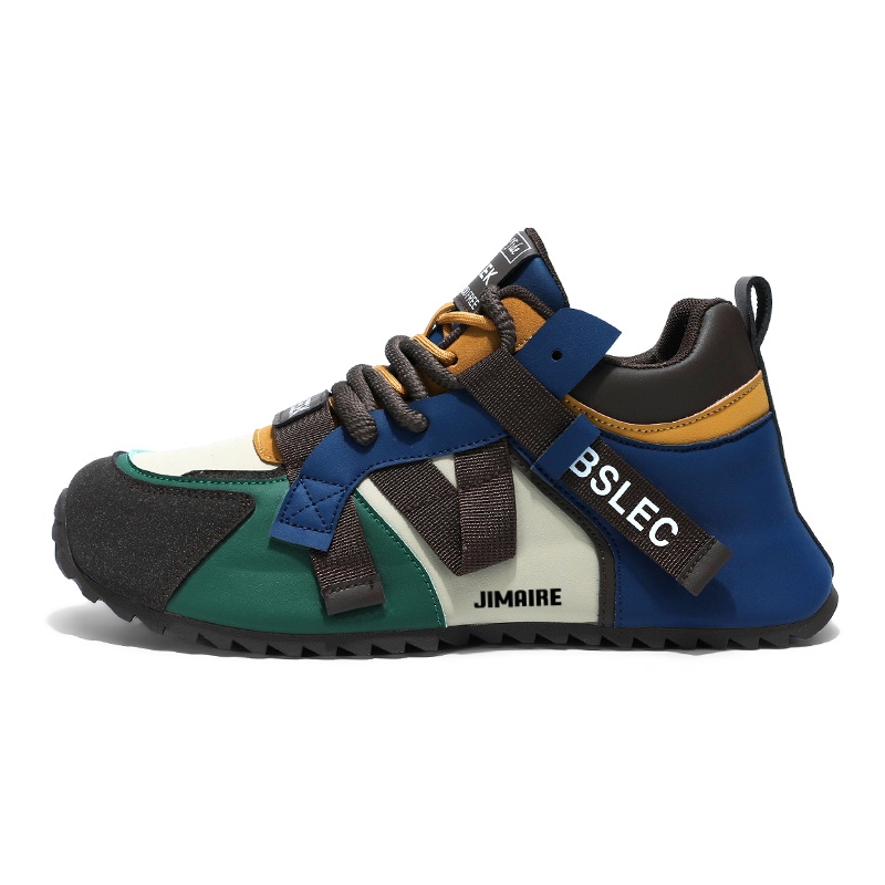 

King Jinmai Низкие повседневные туфли мужские черные хаки, цвет Black Khaki