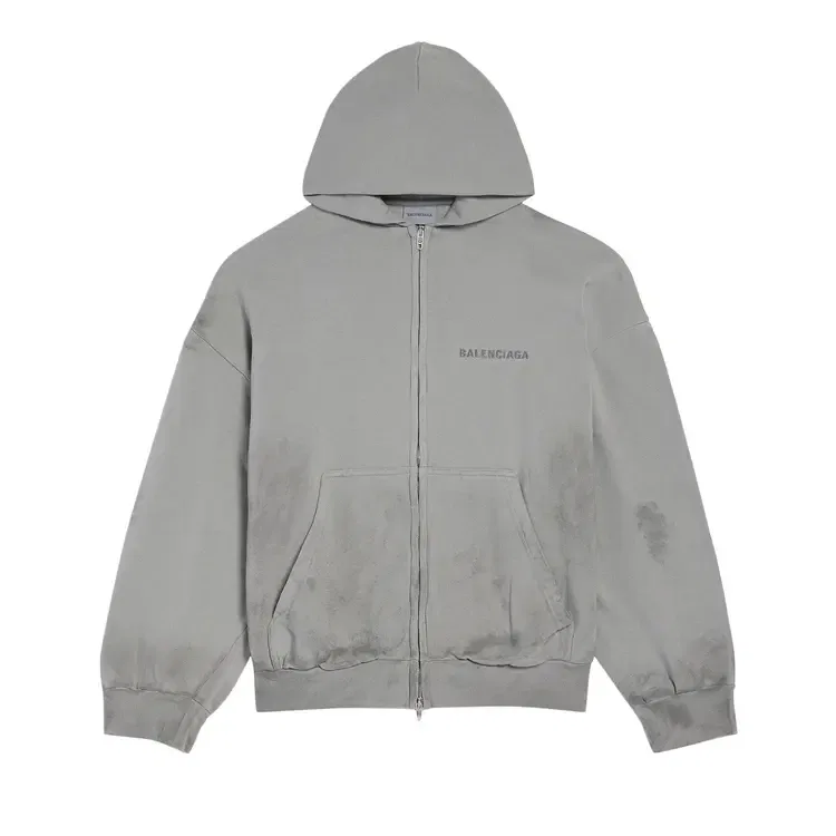 Худи на молнии Balenciaga, серый