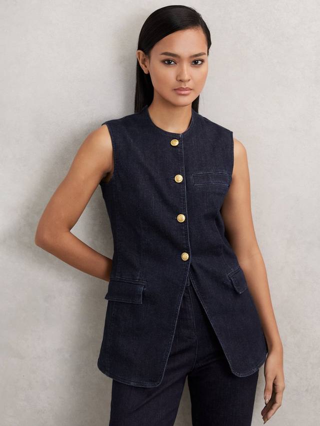 

Длинный джинсовый жилет Athena Reiss, Dark Blue