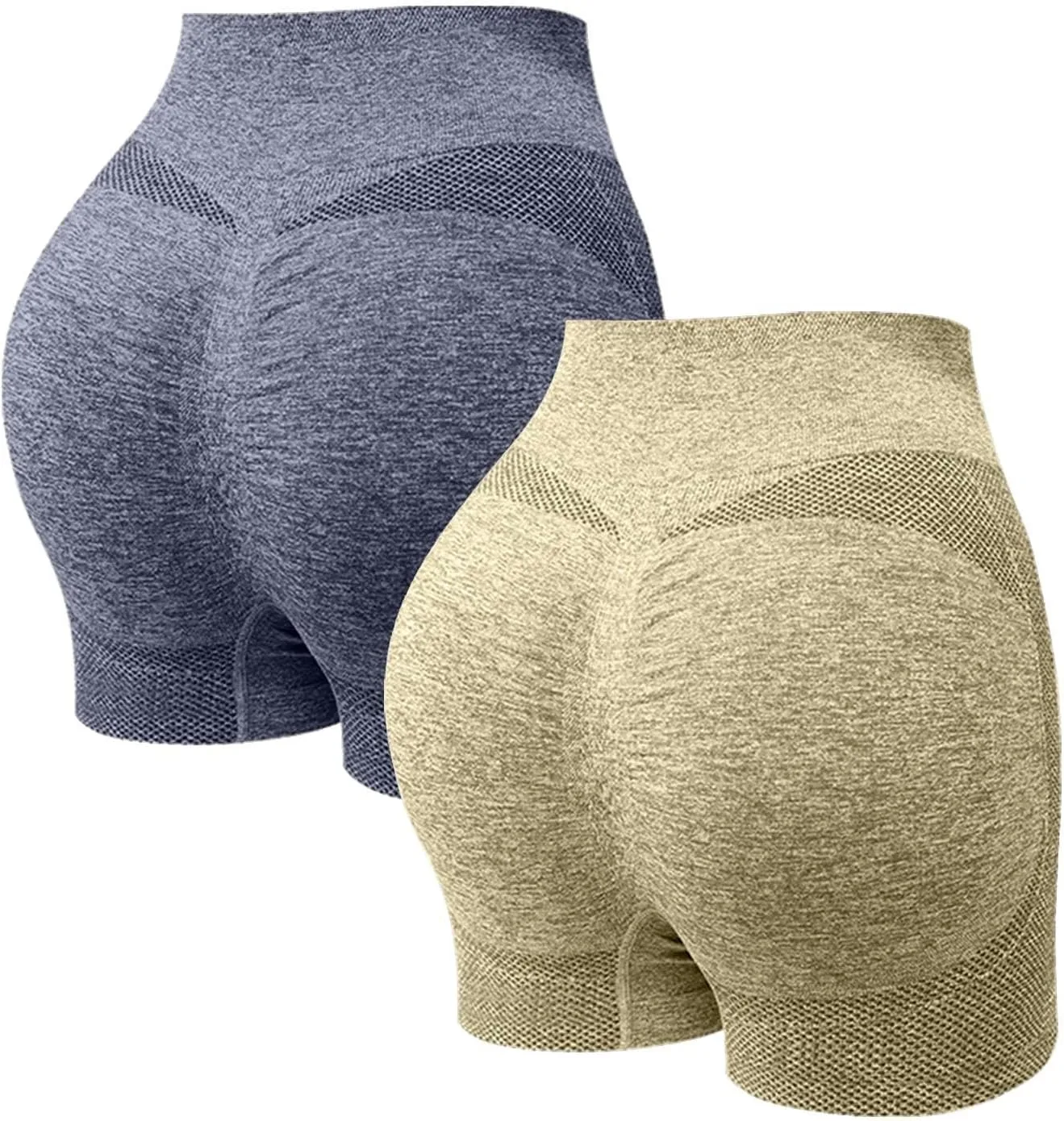 Женские шорты для тренировок seamless, high waisted, squatproof, 2 шт