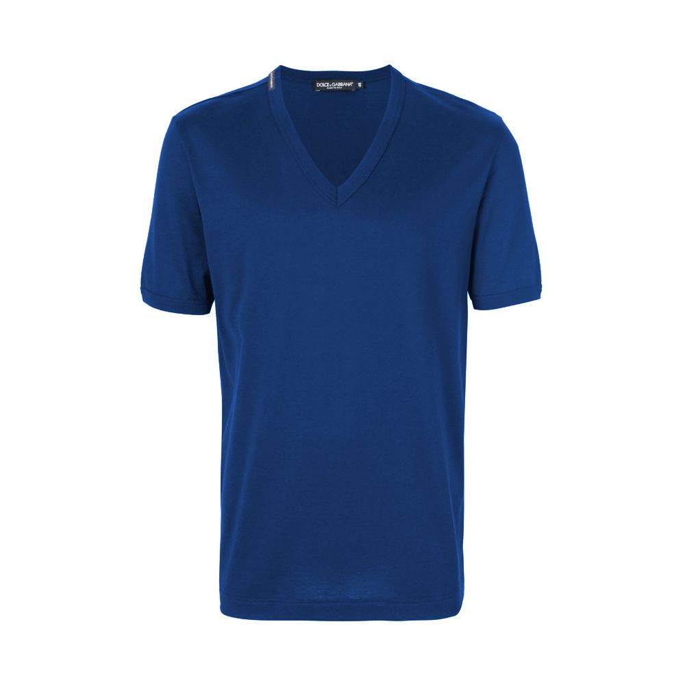 

Синяя хлопковая футболка Dolce & Gabbana, Blue
