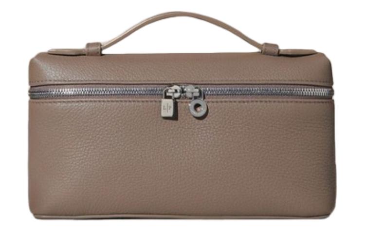 

Loro Piana ExtraPocket Grain Calfskin Makeup Bag Small Square Bag One Shoulder Handbag Women's Elephant Gray