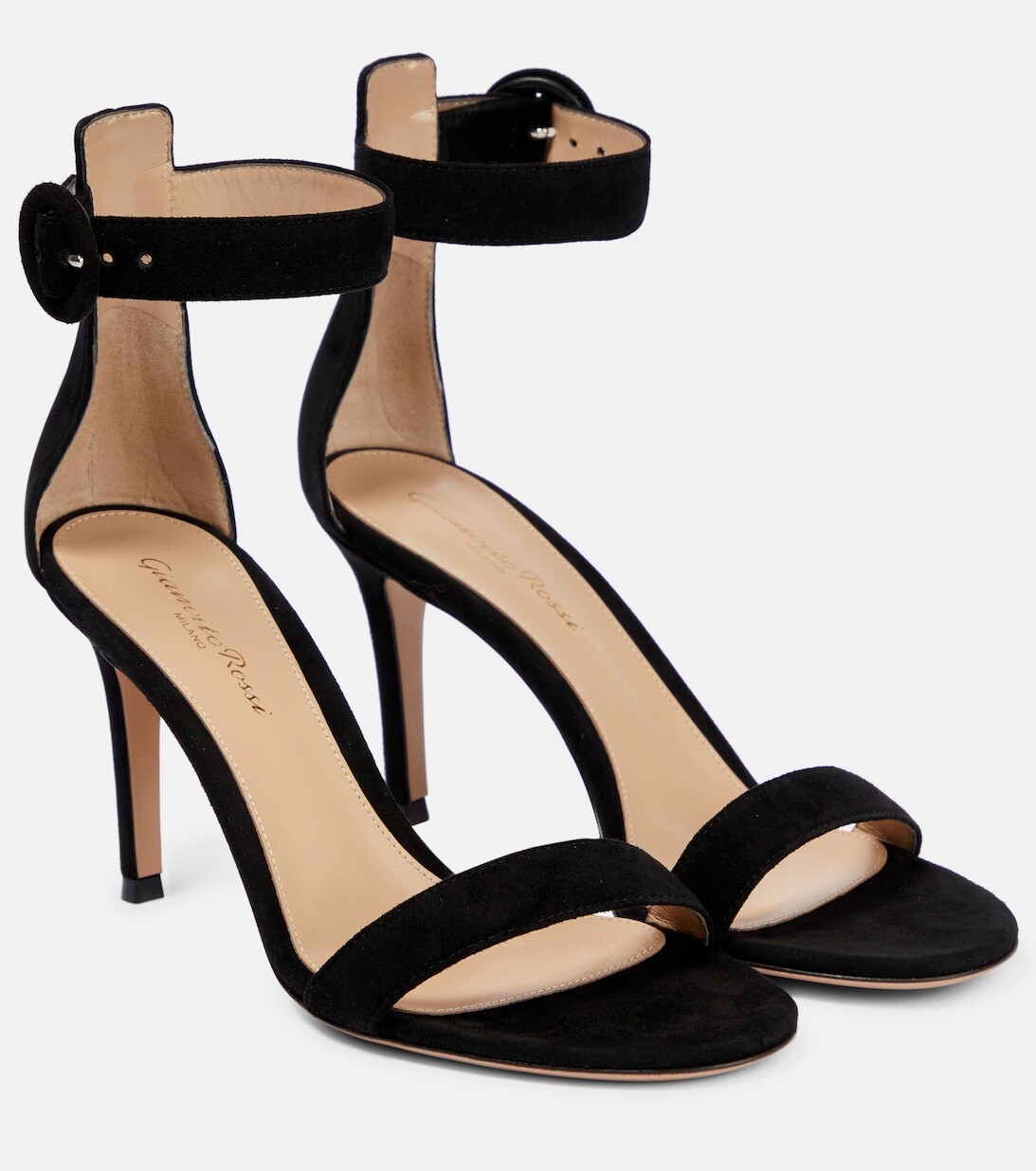 Замшевые сандалии Portofino 85 Gianvito Rossi, черный