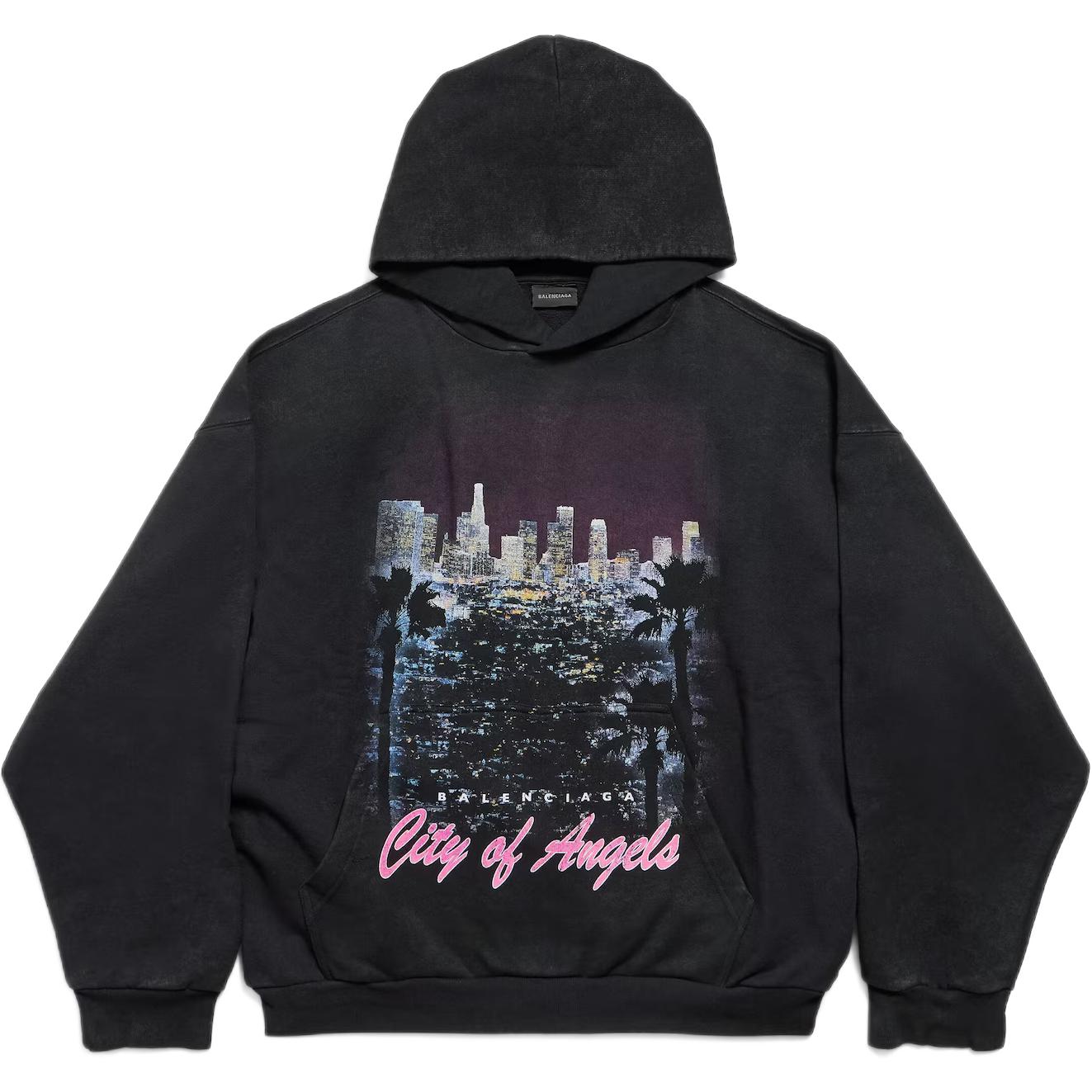 

Толстовка с капюшоном и принтом City Of Angels Balenciaga, черный