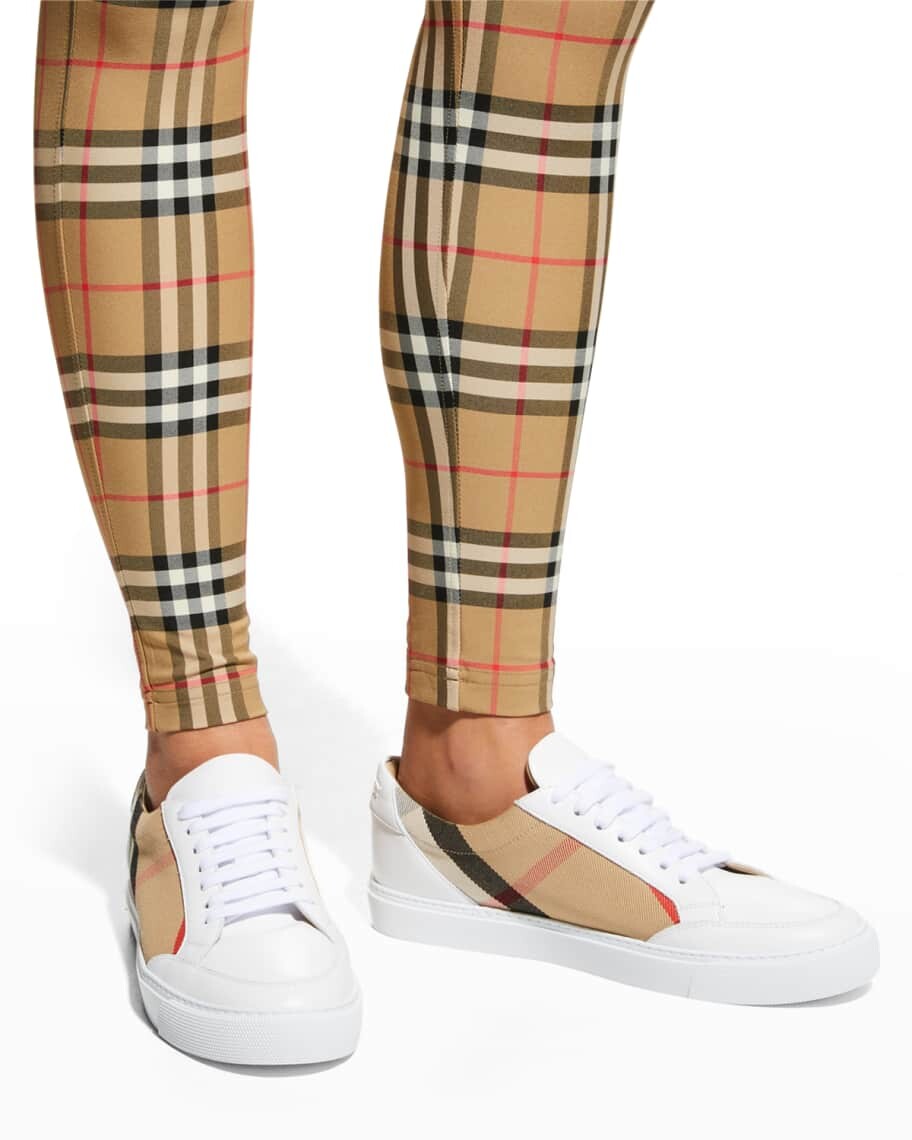 Новые кожаные кроссовки в клетку Salmond Burberry — фото 2