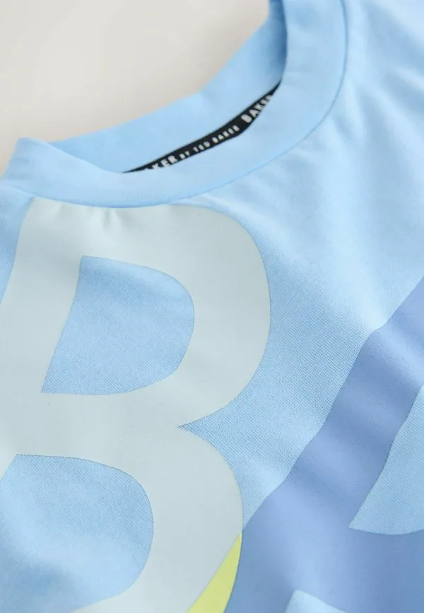 Футболка стандартного кроя с графическим принтом и буквами. Baker By Ted Baker, Light Blue — фото 4