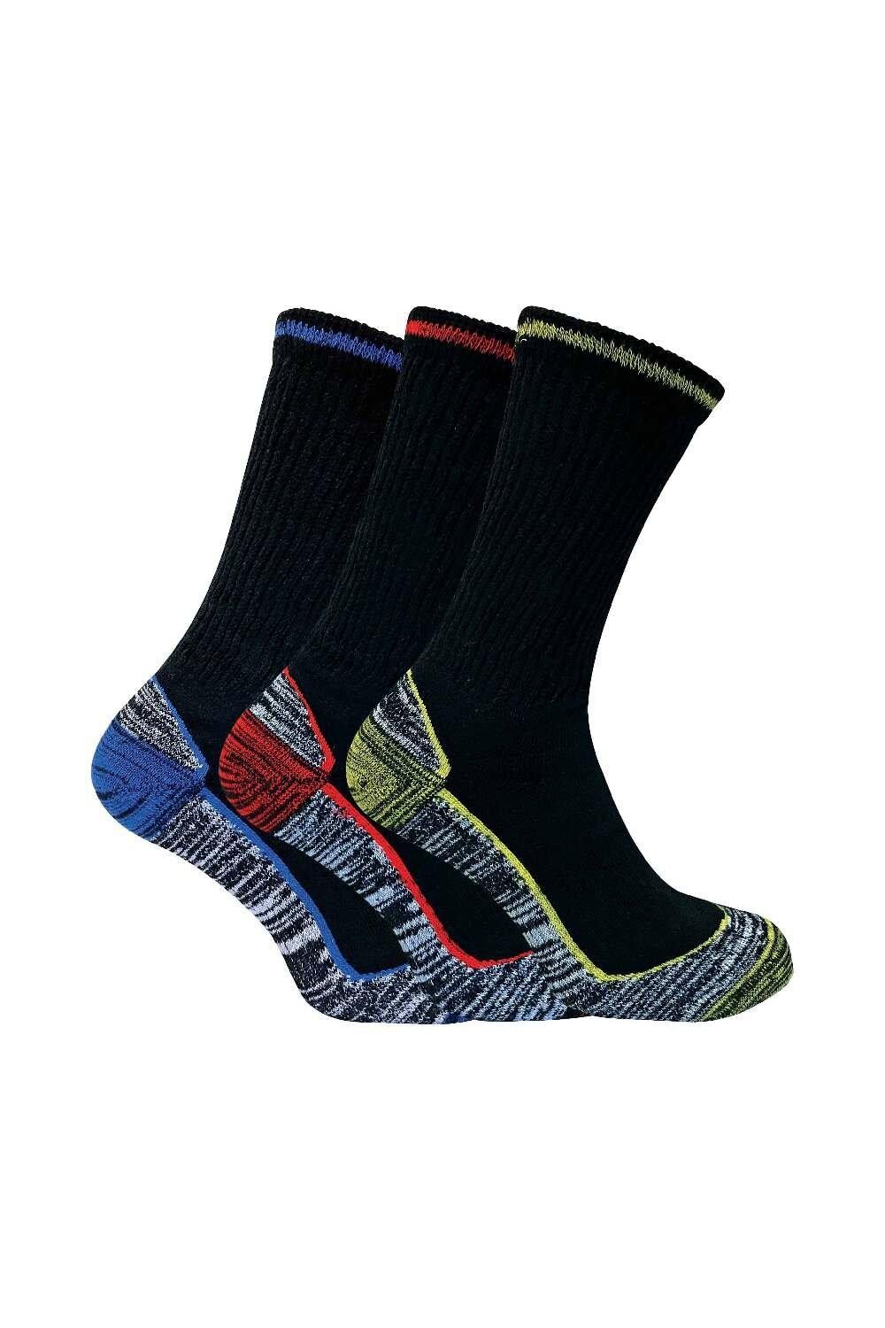

Набор из 6 дышащих сверхпрочных хлопковых рабочих носков Sock Snob, черный