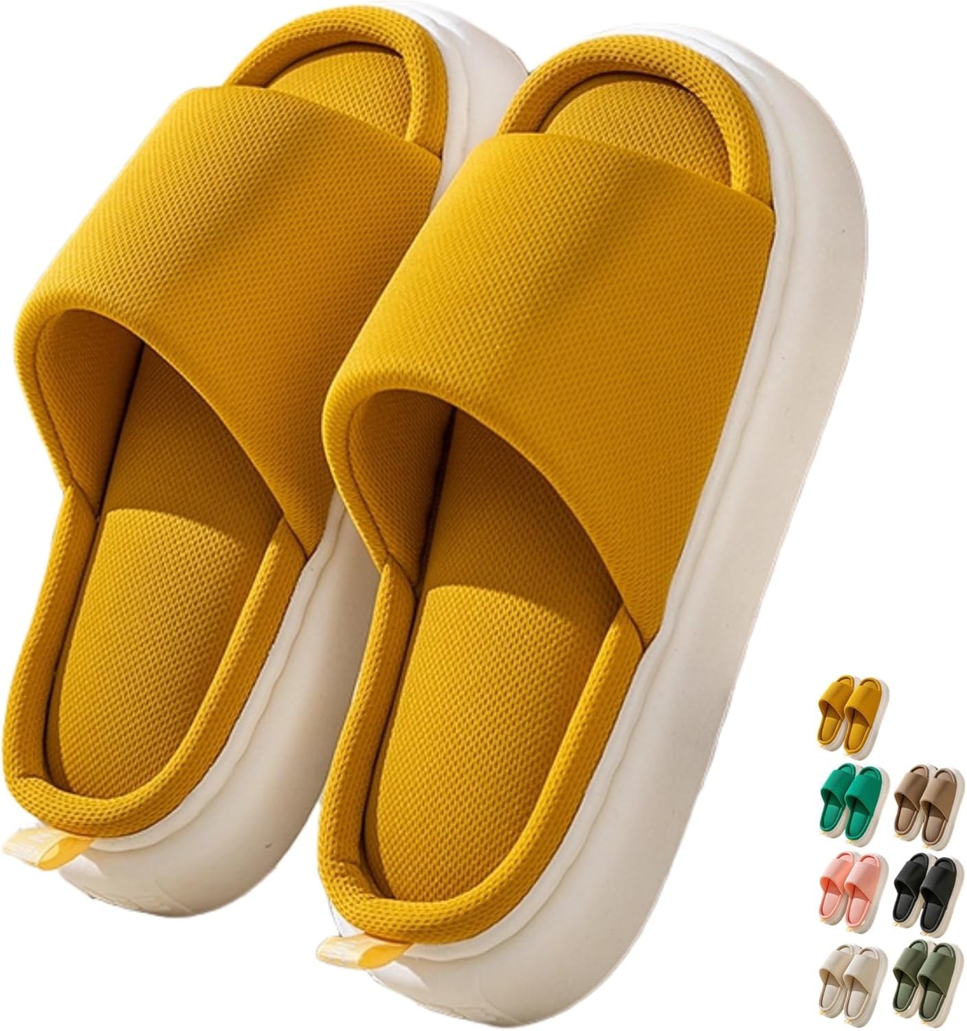

Домашние тапочки для пар, для женщин и мужчин, на все сезоны, для дома и улицы, легкие и мягкие, удобные домашние тапочки, летние тапочки с открытым носком, весенние тапочки Iwhgrmp, желтый
