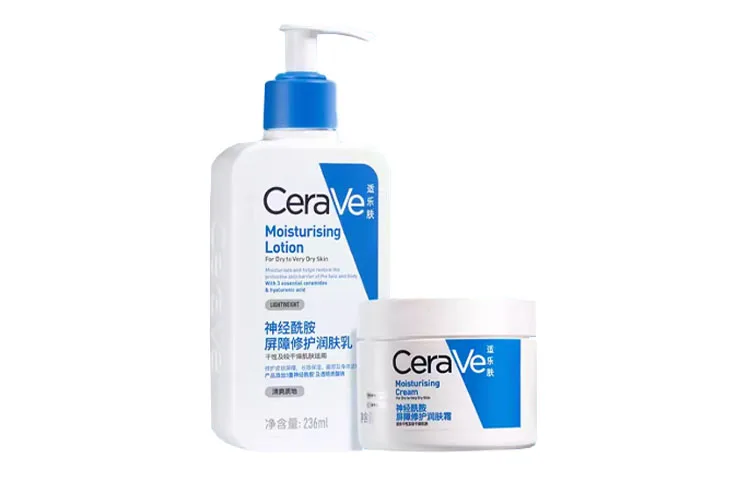 CeraVe Набор для ухода C Cream & C Cream, лосьон Ceramide C 236 мл + крем 85 г, длительное увлажнение и восстановление, C Milk 236ml+C Cream 85g