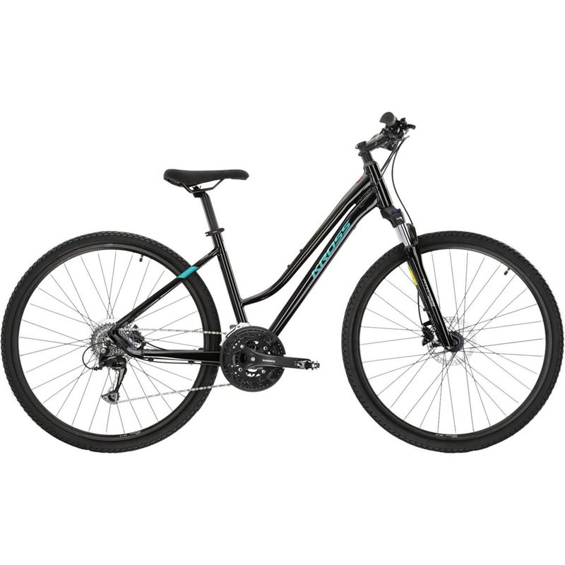 

Женский гибридный велосипед Kross Evado 5.0 Lady Black/Turquise 28