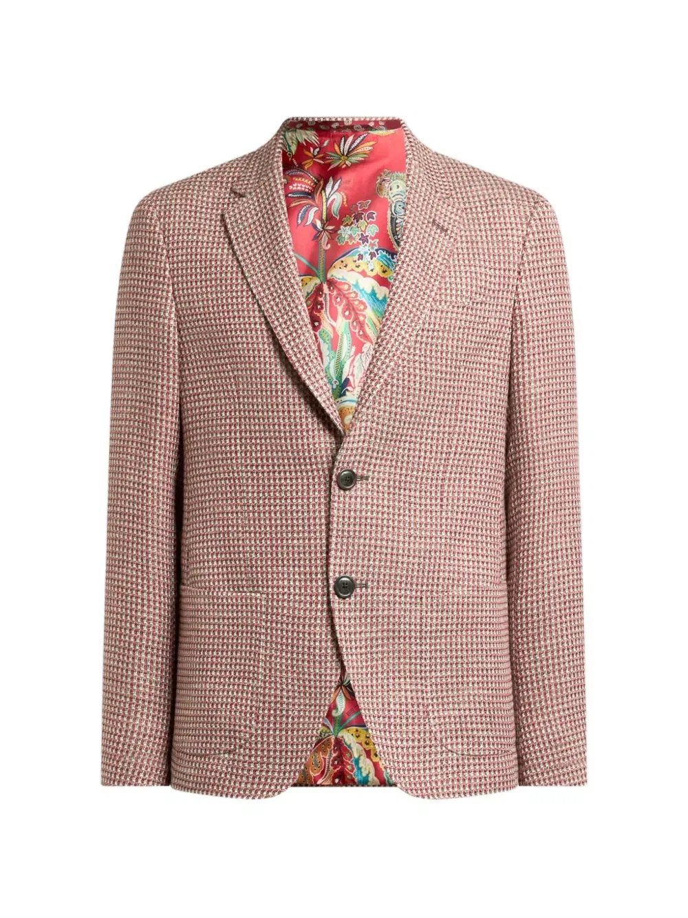 Однобортный твидовый пиджак Etro, красный