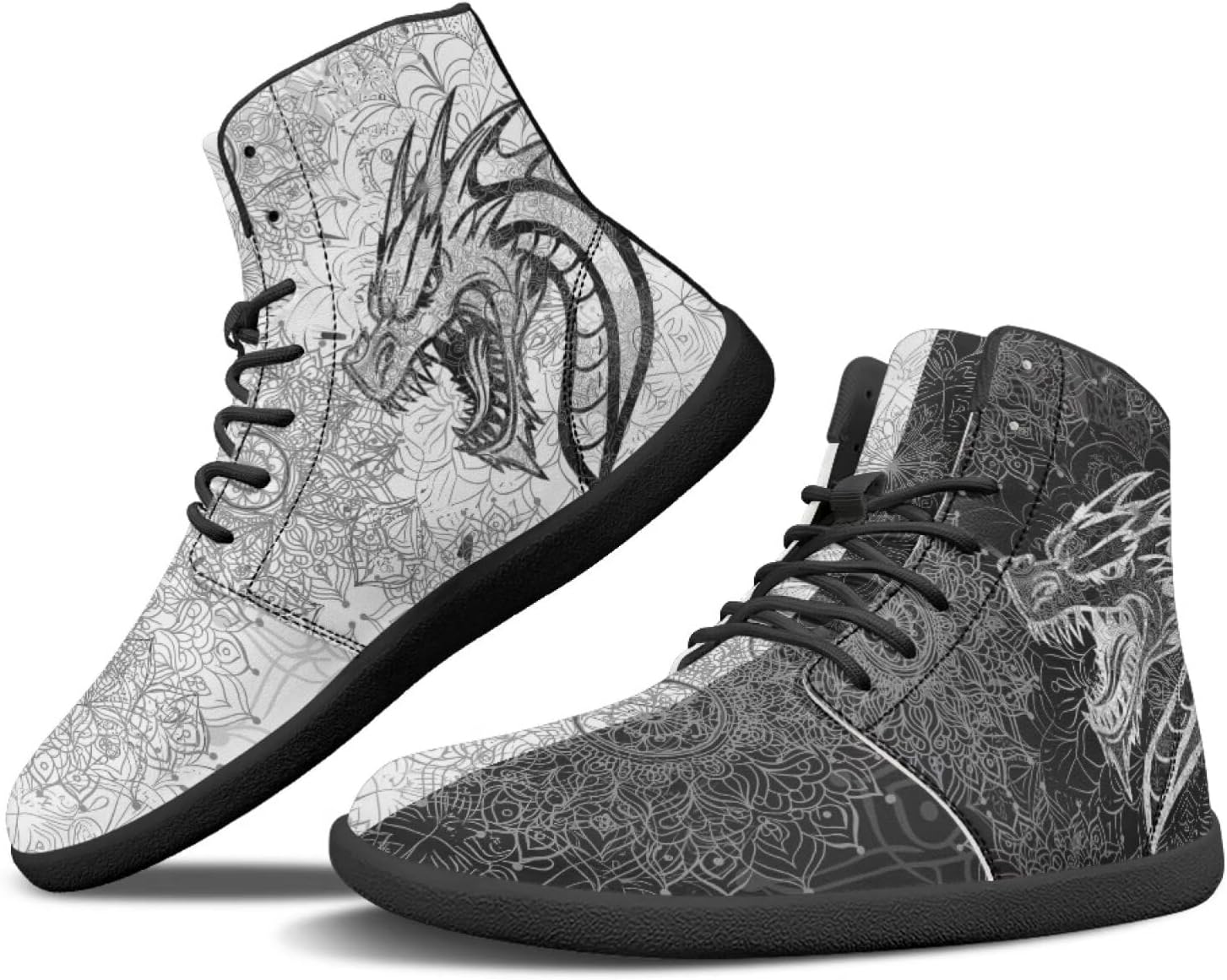 

Мужские сандалии Howilath Boho Mandala с животным принтом, обувь, кроссовки с широкой носочной частью, высокие кеды, минималистичные кроссовки с нулевым перепадом, белый