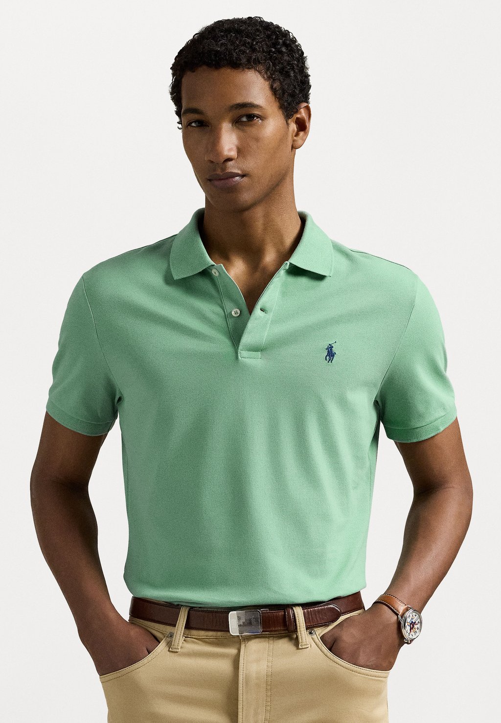 

Поло TAILORED FIT PERFORMANCE MESH POLO SHIRT Polo Ralph Lauren, мята