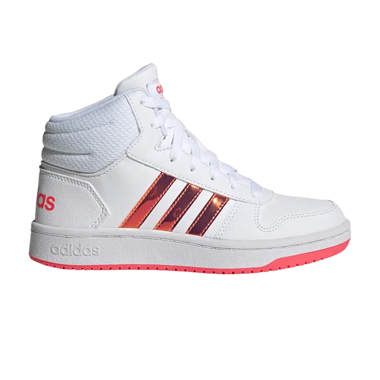 Кроссовки Hoops 2.0 Mid J 'White Signal Pink', белый