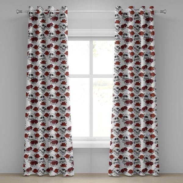 

Занавеска с люверсами Abakuhaus Skull Rose 2 шт, 280x225x0,5 см, серый