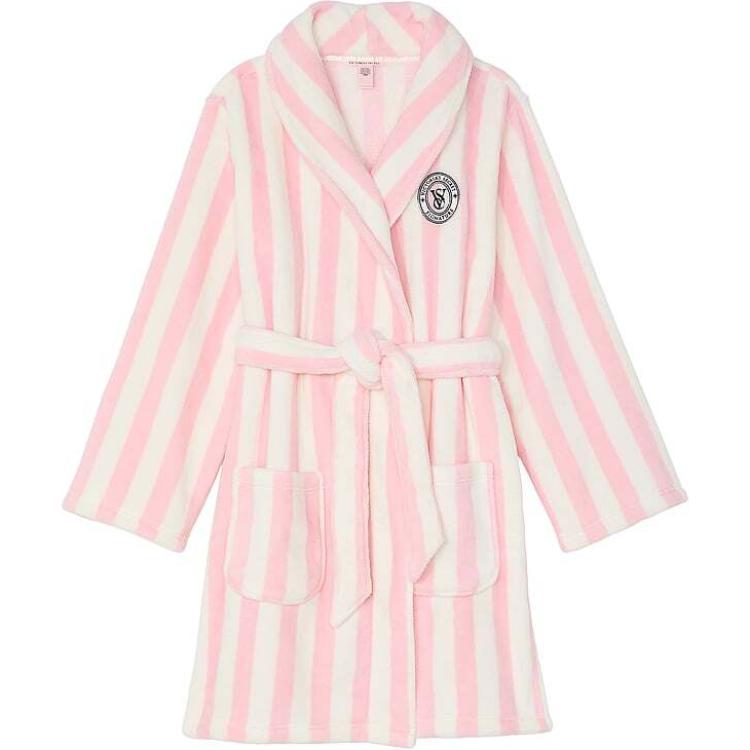 

Victoria's Secret Халат пижамный The Mix для женщин, розовый в полоску