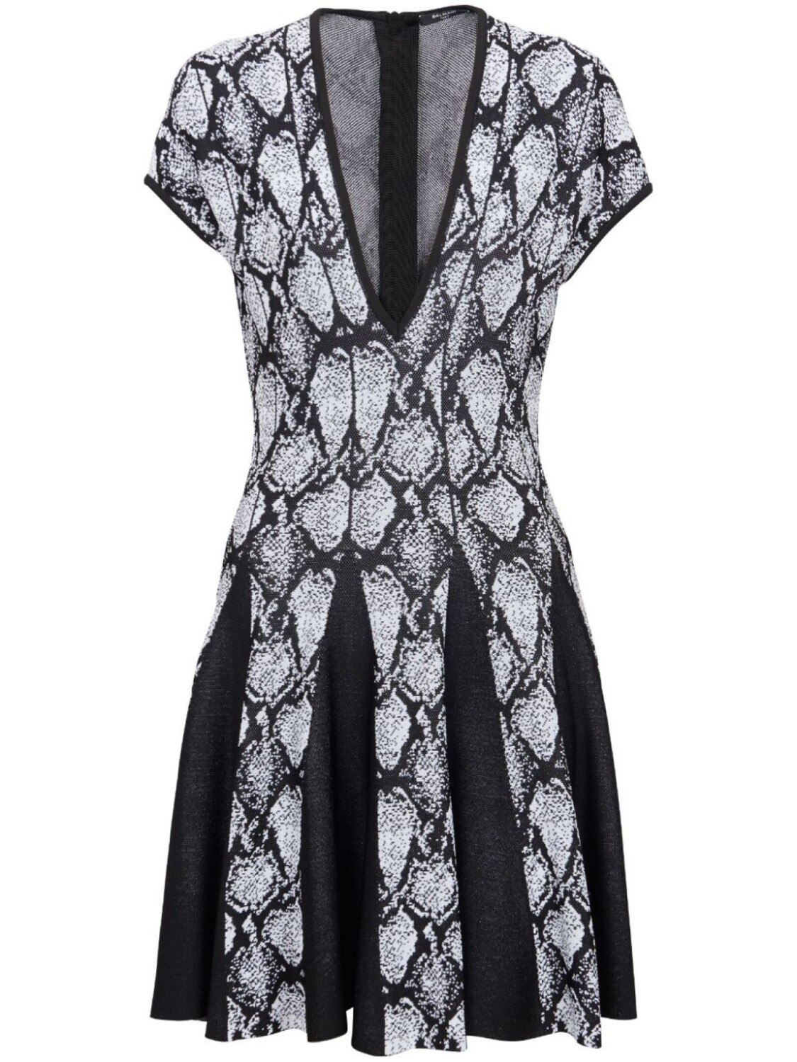 

Balmain жаккардовое расклешенное платье, черный