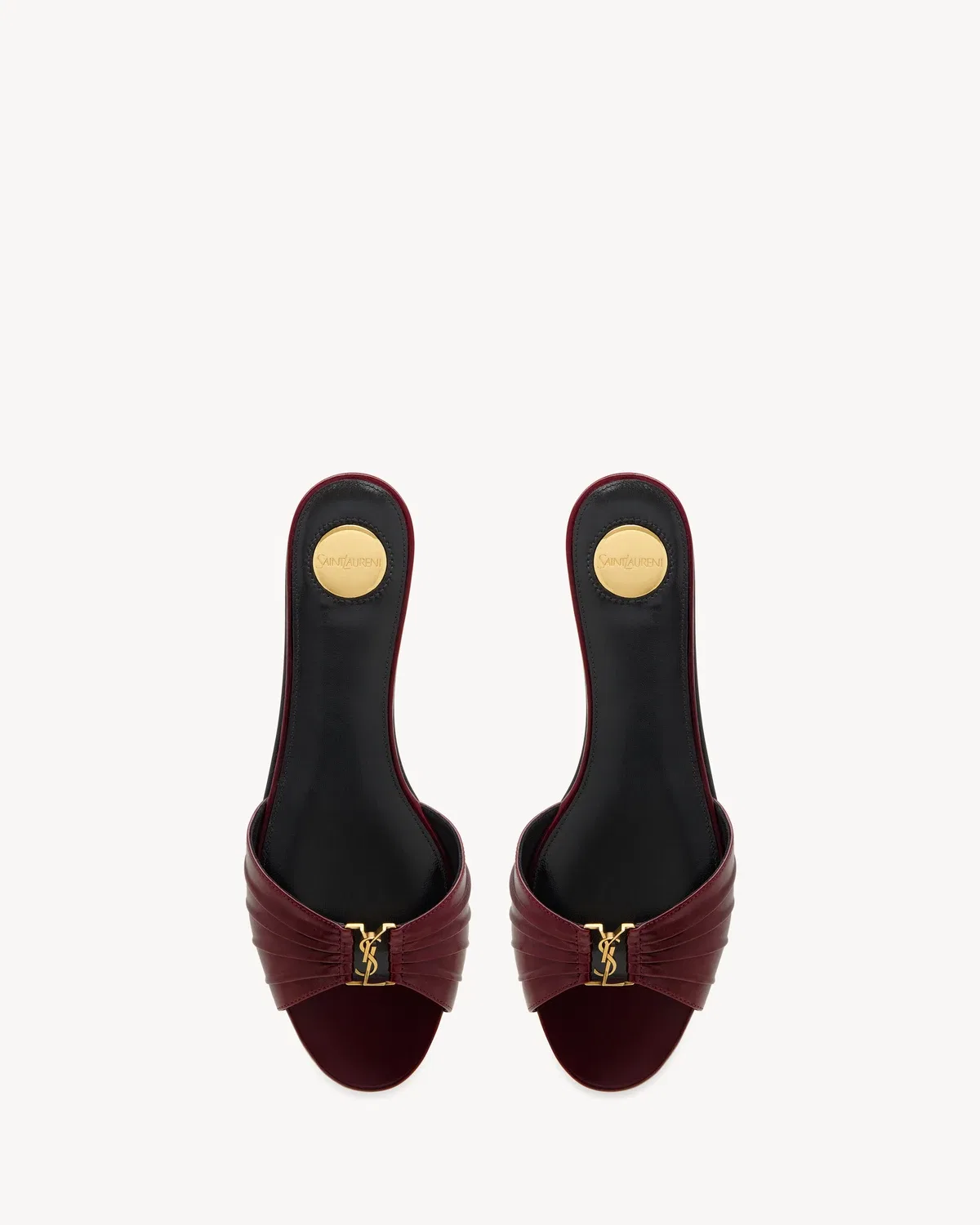 Сандалии BABYLONE из гладкой кожи SAINT LAURENT, бордовый