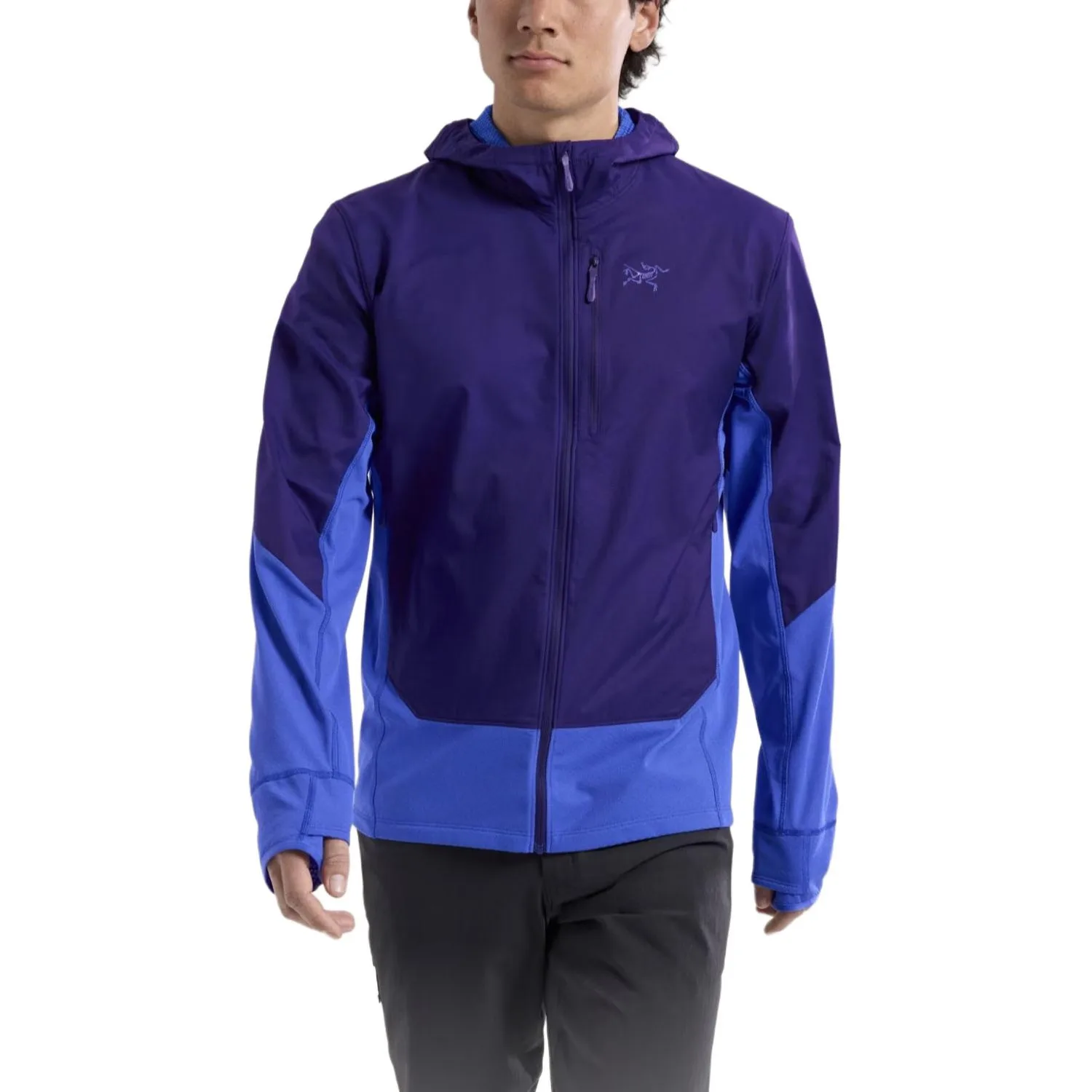 Куртка Konseal мужская с капюшоном тонкая Arcteryx, Electra/Soul Sonic/Iridescent Blue/Sonic Purple