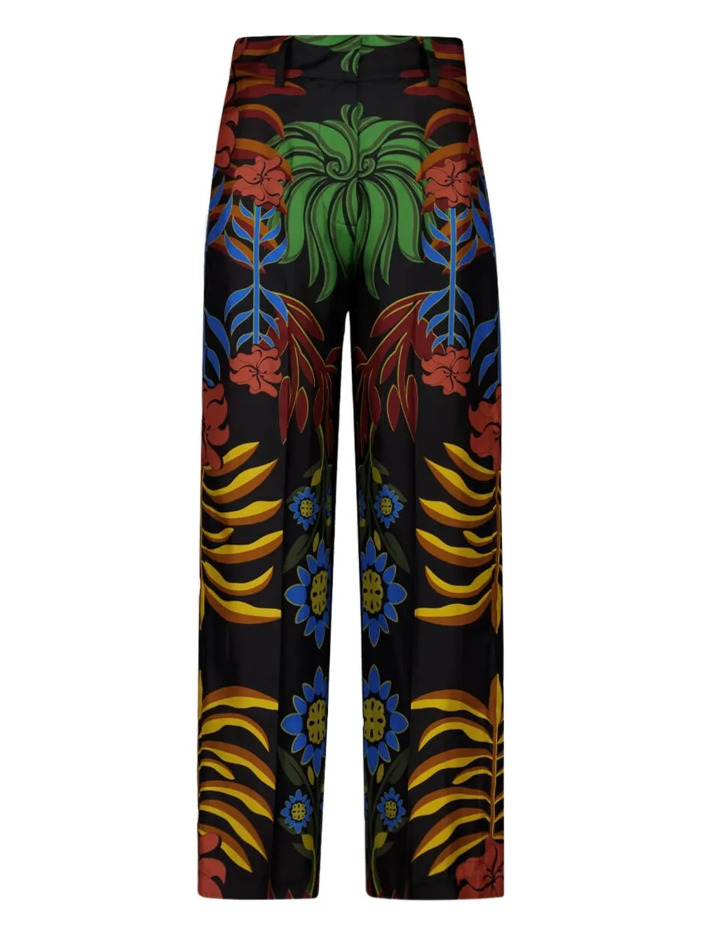 

Шелковые брюки с цветочным принтом Paula, черный