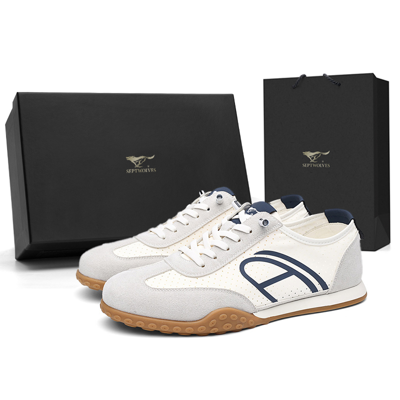 

Низкие повседневные туфли мужские SEPTWOLVES, White Blue (Standard Leather Shoe Size)