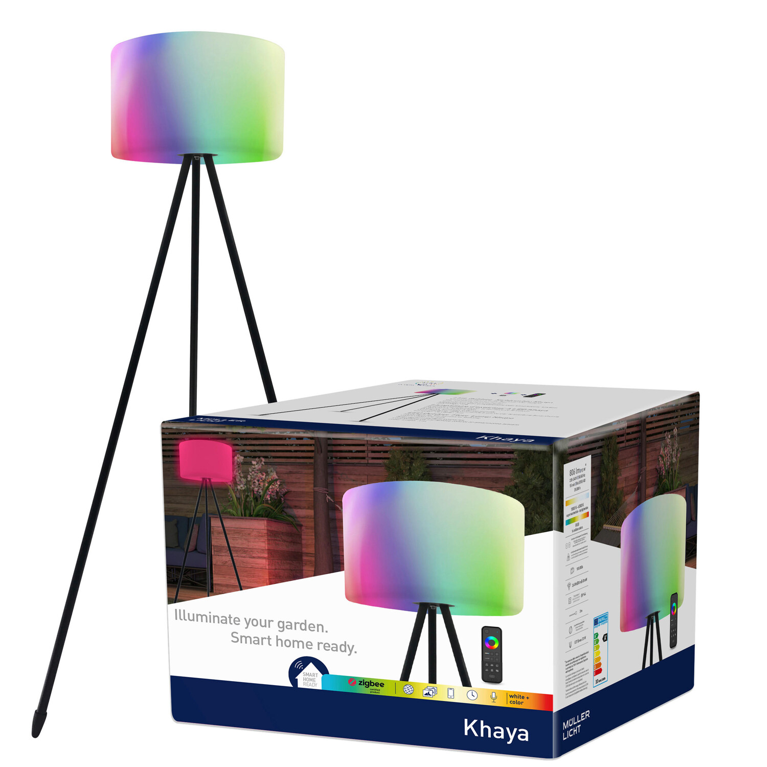 

Светодиодный торшер Tint, 40x143 см, черно-белый