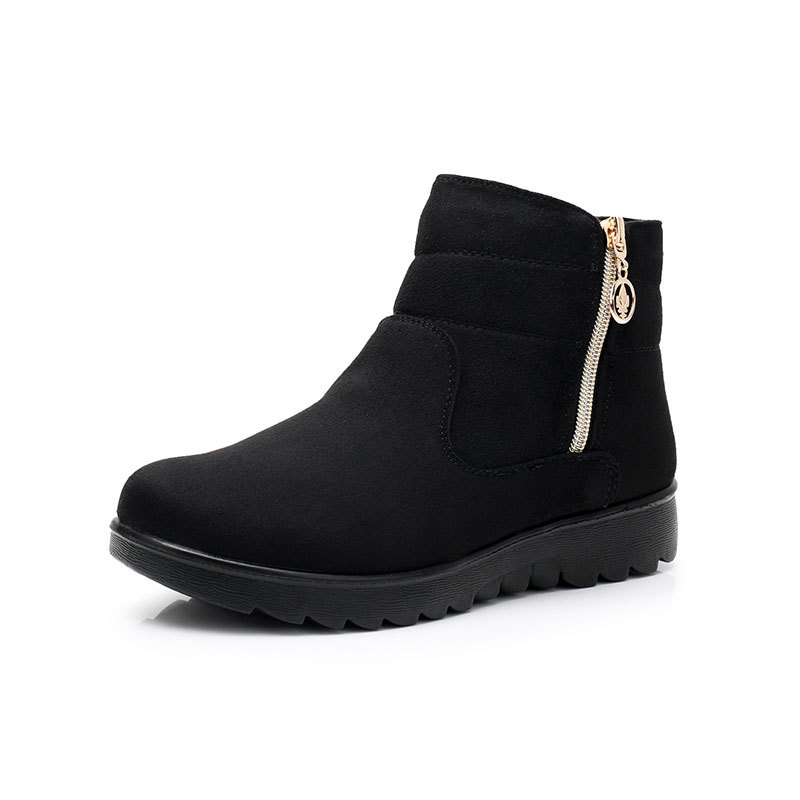 Теплые короткие зимние сапоги женские EGCHI, Black