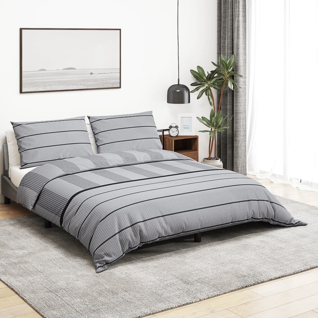 

Комплект постельного белья серый 220х240 см хлопок DKD HOME DECOR, черный
