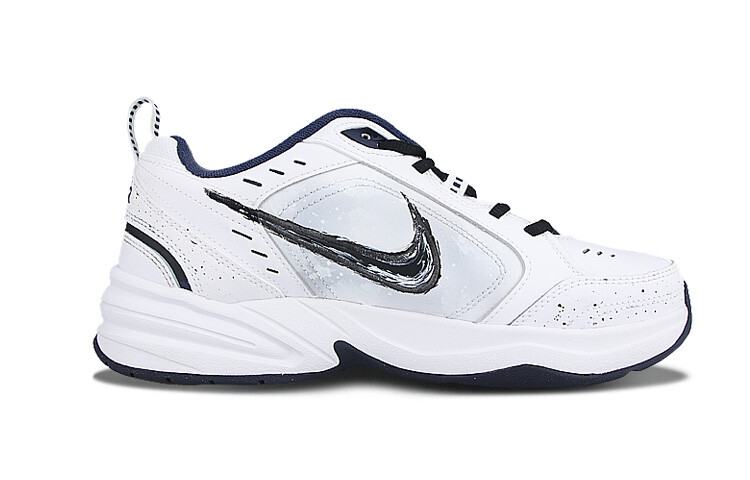 Кроссовки Nike Air Monarch 4 Chunky Sneakers Unisex Low-Top Black White Blue — фото 2