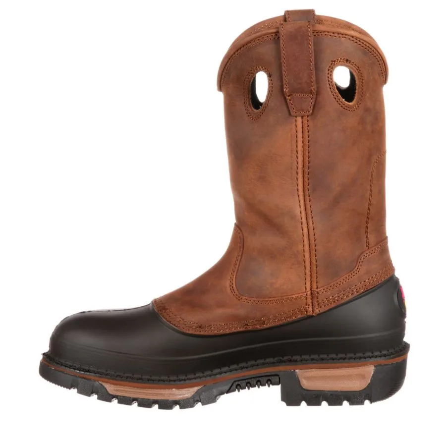 Мужские водонепроницаемые резиновые сапоги Muddog со стальным носком GEORGIA BOOT, коричневый — фото 2