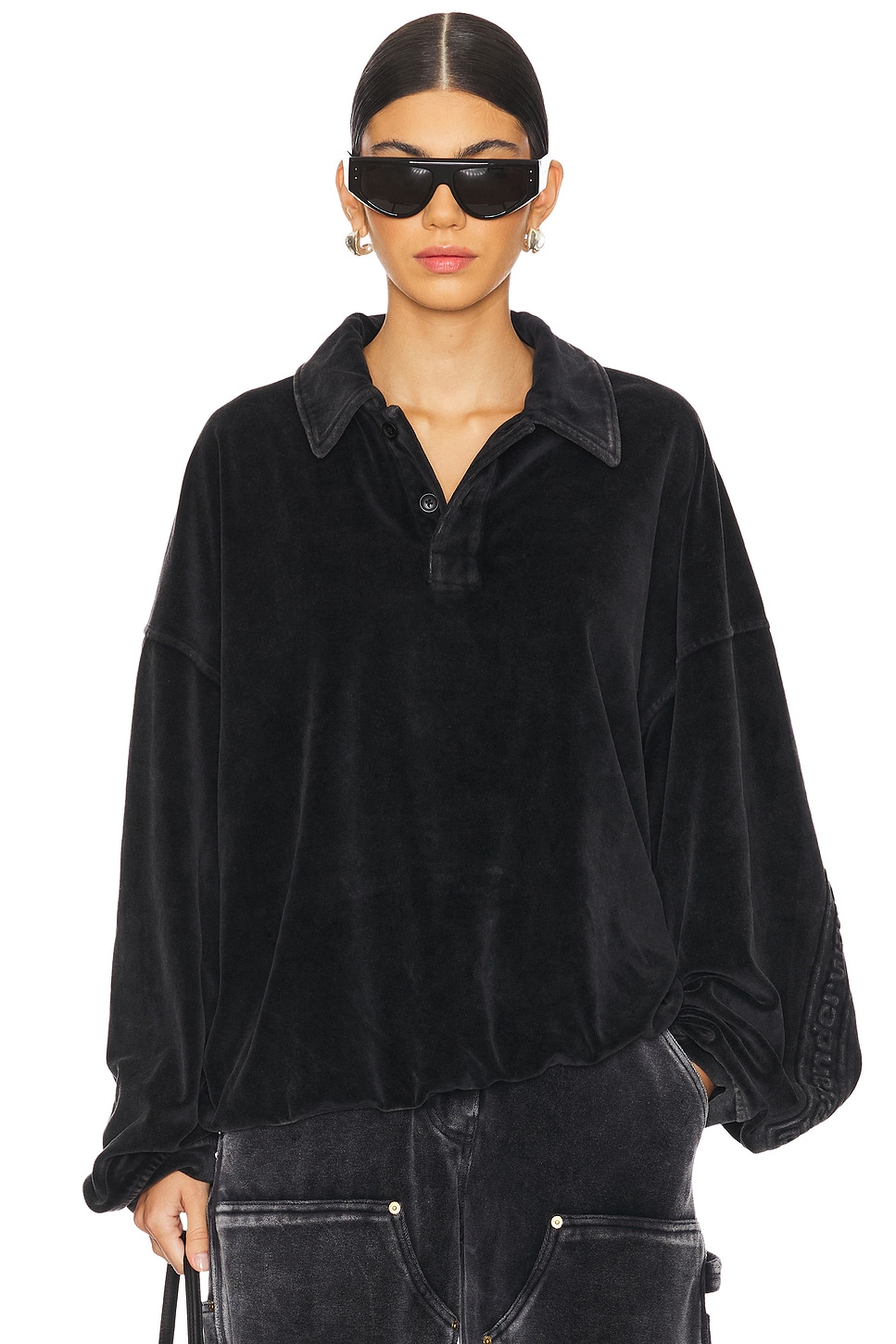 

Рубашка-Поло с артикулированным кроем Alexander Wang, цвет washed pepper